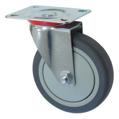 Колесо А 100 (001-063-100) с кронштейном поворотным пластик/TPR