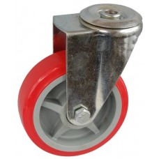 Колесо А 200 (006-210-200) с кронштейном поворотным пластик/полиуретан с отверстием 16,5