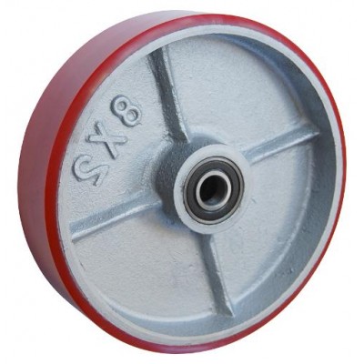 Колесо 125x50 ось 17x57 (000-225-125) чугун/полиуретан Lk (6203)