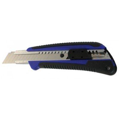 Нож универсальный выдвижной с фиксатором-защелкой (18мм) (JRF-UC-510) + 2 запасных лезвия