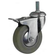 Колесо G 100 (265-100-100) с кронштейном поворотным пластик/резина болт М12 с тормозом