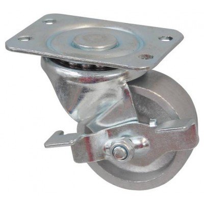 Колесо K 75 (292-095-075) с кронштейном поворотным чугун с тормозом