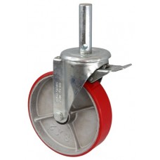 Колесо R 200 (190-225-200) с кронштейном поворотным чугун/полиуретан с осью fi.27