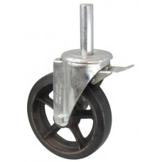 Колесо R 200 (190-240-200) с кронштейном поворотным чугун/резина с осью fi.27