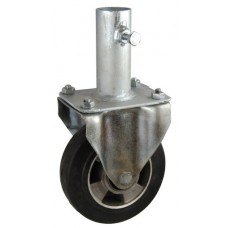 Колесо RA 200 (003-250-200R1) с кронштейном алюминий/резина с креплением под круглый профиль с фиксирующими болтами