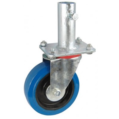 Колесо RA 160 (001-065-160R1) с кронштейном поворотным эластик с креплением под круглый профиль с фиксирующими болтами