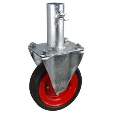 Колесо RA 160 (003-009-160R2) с кронштейном металл/резина сборный диск с креплением под круглый профиль с фиксирующими болтами