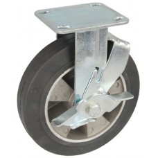 Колесо SA 125 (304-250-125) с кронштейном алюминий/резина с тормозом