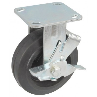 Колесо SA 200 (304-240-200) с кронштейном чугун/резина с тормозом