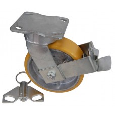 Колесо SD 125 (322-225-125) с кронштейном поворотным чугун/полиуретан с тормозом