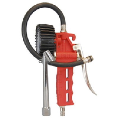 Пистолет N-01-087 для подкачки шин с манометром профессиональный с длинным наконечником